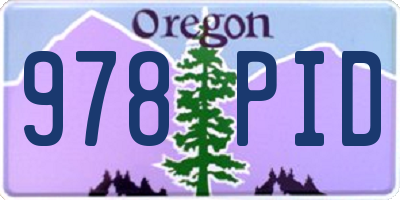OR license plate 978PID