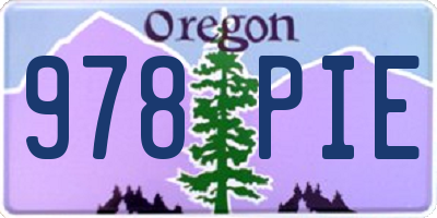 OR license plate 978PIE