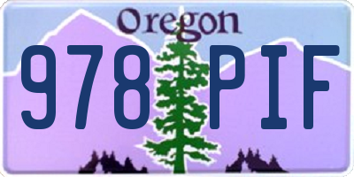 OR license plate 978PIF