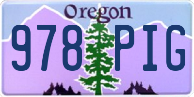 OR license plate 978PIG