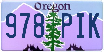 OR license plate 978PIK