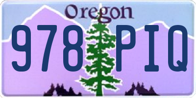 OR license plate 978PIQ