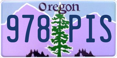 OR license plate 978PIS