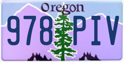 OR license plate 978PIV