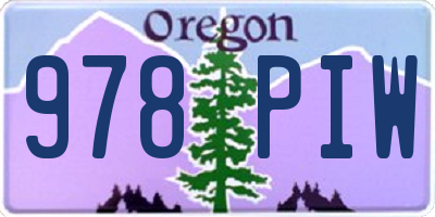 OR license plate 978PIW