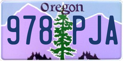 OR license plate 978PJA