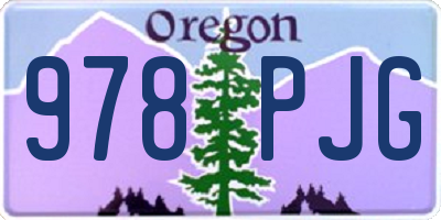 OR license plate 978PJG