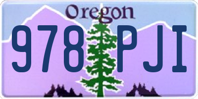 OR license plate 978PJI