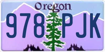 OR license plate 978PJK