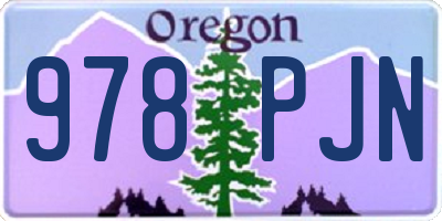 OR license plate 978PJN