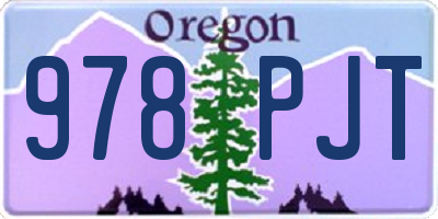 OR license plate 978PJT