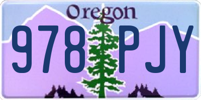 OR license plate 978PJY