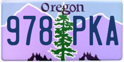 OR license plate 978PKA