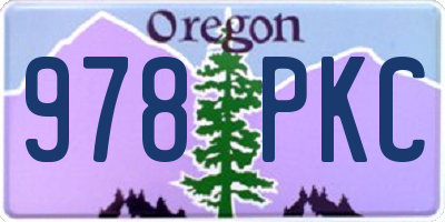 OR license plate 978PKC