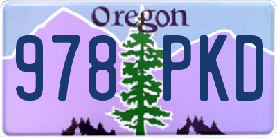 OR license plate 978PKD