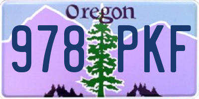 OR license plate 978PKF