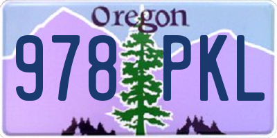 OR license plate 978PKL