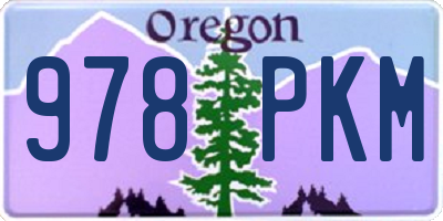 OR license plate 978PKM
