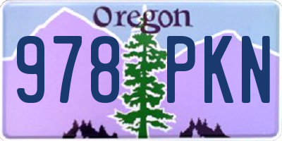 OR license plate 978PKN