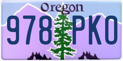 OR license plate 978PKO