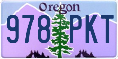 OR license plate 978PKT