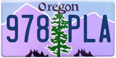 OR license plate 978PLA