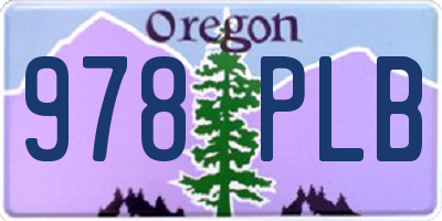 OR license plate 978PLB