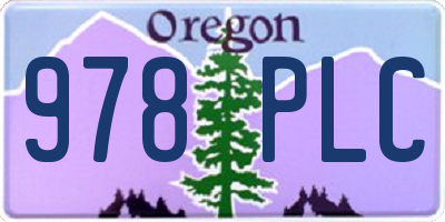 OR license plate 978PLC