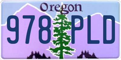 OR license plate 978PLD