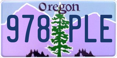 OR license plate 978PLE