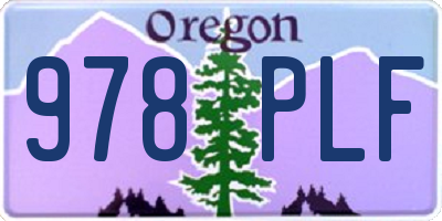 OR license plate 978PLF