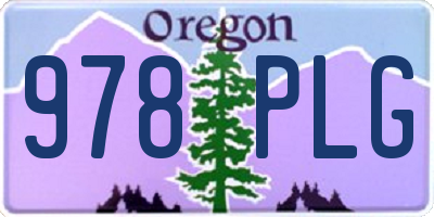 OR license plate 978PLG