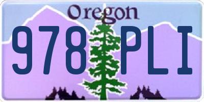OR license plate 978PLI