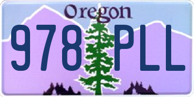 OR license plate 978PLL