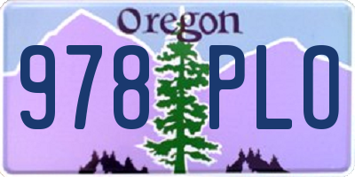 OR license plate 978PLO