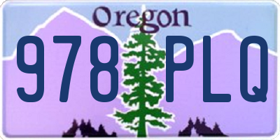 OR license plate 978PLQ