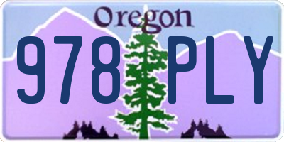 OR license plate 978PLY