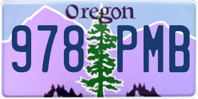 OR license plate 978PMB