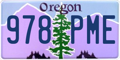 OR license plate 978PME