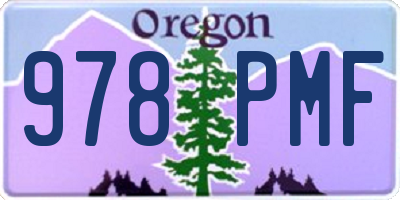 OR license plate 978PMF