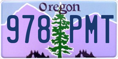OR license plate 978PMT