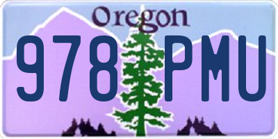 OR license plate 978PMU