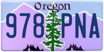 OR license plate 978PNA