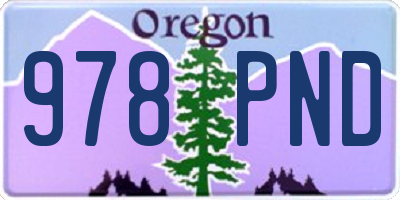 OR license plate 978PND