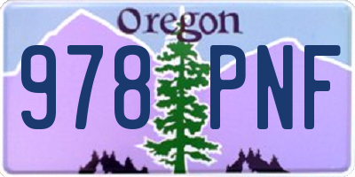 OR license plate 978PNF