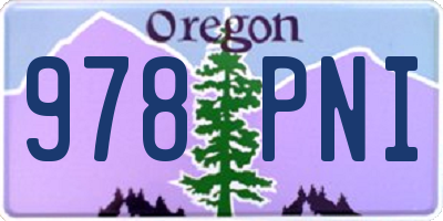 OR license plate 978PNI