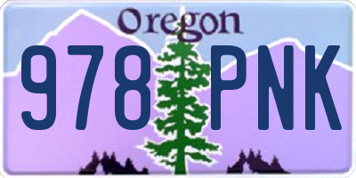 OR license plate 978PNK