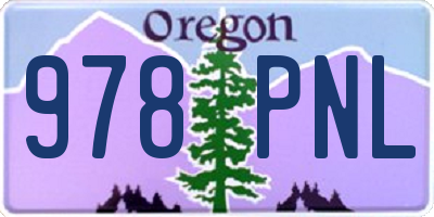 OR license plate 978PNL