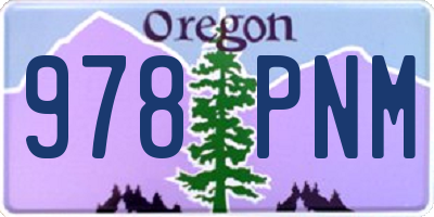OR license plate 978PNM