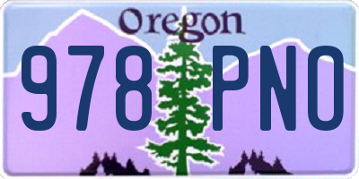 OR license plate 978PNO
